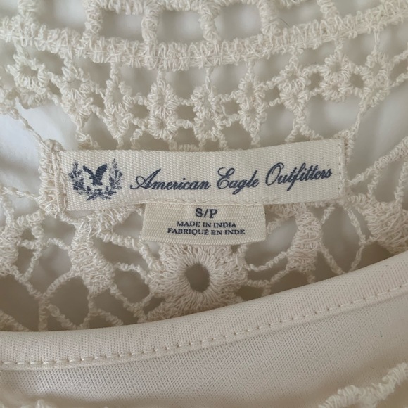 ⚠️SOLD⚠️ Crochet (Cream) American Eagle Dress with Slip - Picture 2 of 2
